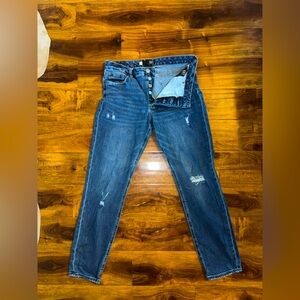 Kut from the Kloth womens size 10 button fly distressed jeans.